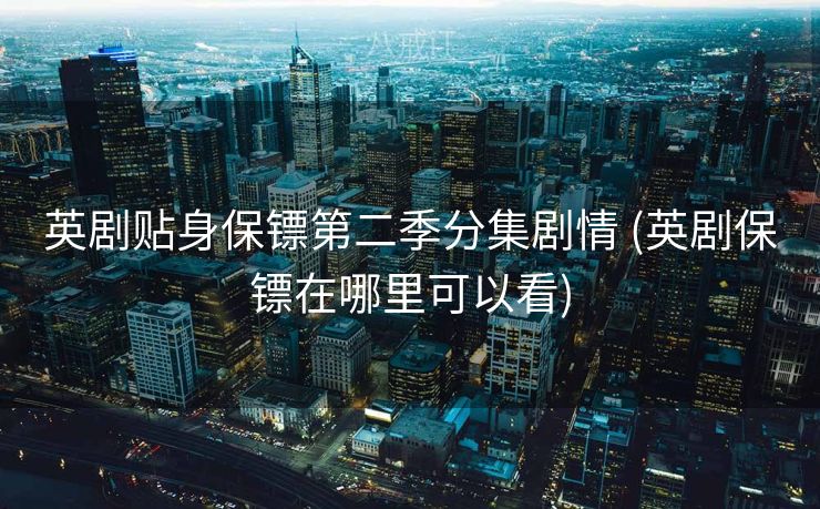 英剧贴身保镖第二季分集剧情 (英剧保镖在哪里可以看)