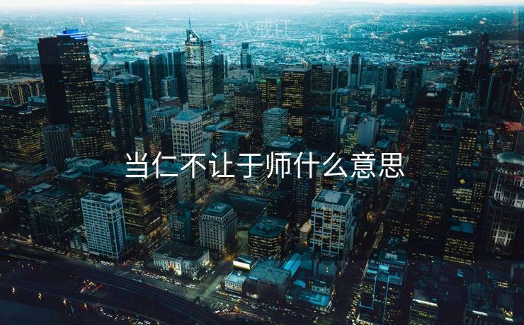 当仁不让于师什么意思