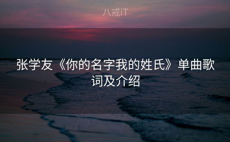 张学友《你的名字我的姓氏》单曲歌词及介绍