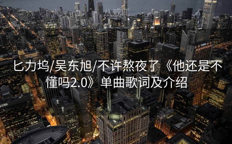 匕力坞/吴东旭/不许熬夜了《他还是不懂吗2.0》单曲歌词及介绍