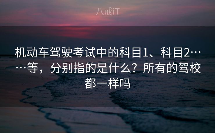 机动车驾驶考试中的科目1、科目2……等，分别指的是什么？所有的驾校都一样吗