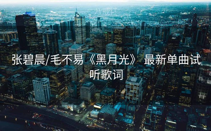 张碧晨/毛不易《黑月光》 最新单曲试听歌词