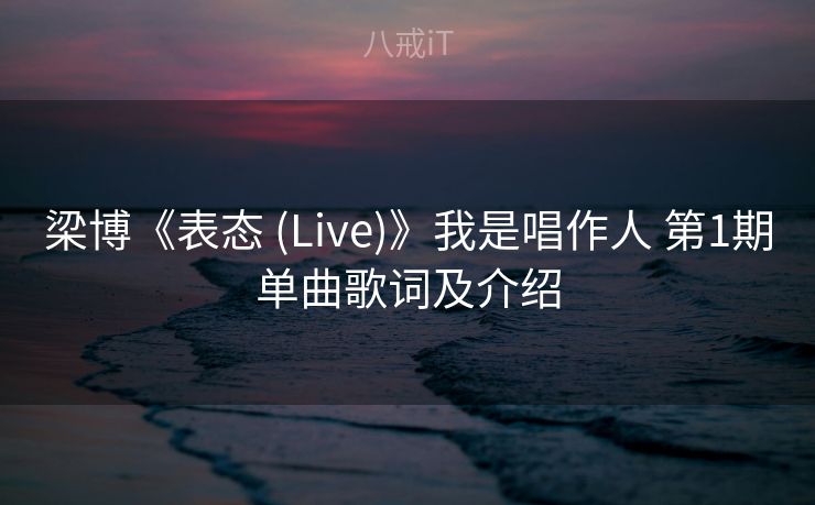 梁博《表态 (Live)》我是唱作人 第1期单曲歌词及介绍