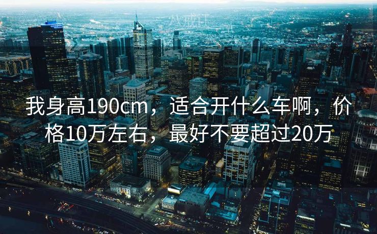 我身高190cm，适合开什么车啊，价格10万左右，最好不要超过20万