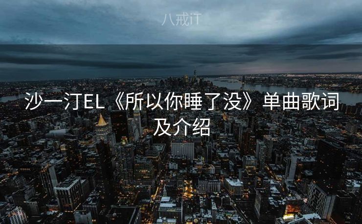 沙一汀EL《所以你睡了没》单曲歌词及介绍 沙一汀EL《所以你睡了没》单曲歌词及介绍