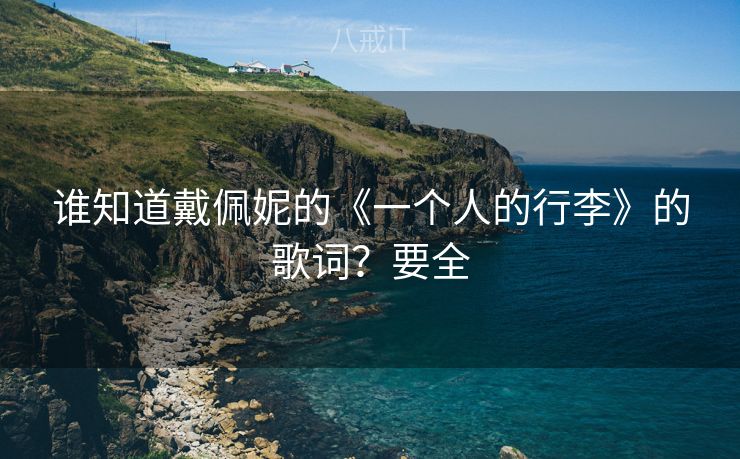 谁知道戴佩妮的《一个人的行李》的歌词?要全 谁知道戴佩妮的《一个人的行李》的歌词?要全