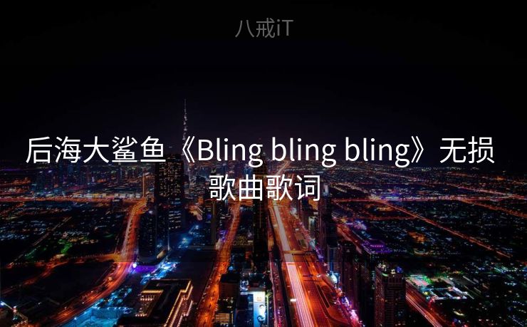 后海大鲨鱼《Bling bling bling》无损 歌曲歌词