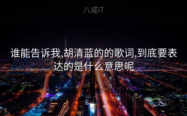 谁能告诉我,胡清蓝的的歌词,到底要表达的是什么意思呢