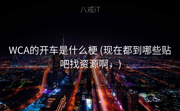 WCA的开车是什么梗 (现在都到哪些贴吧找资源啊，)