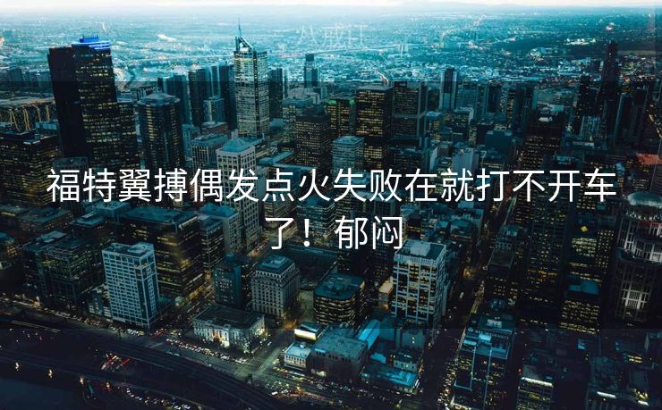 福特翼搏偶发点火失败在就打不开车了！郁闷